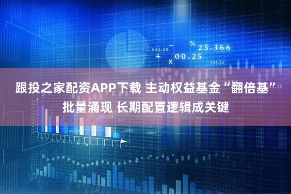 跟投之家配资APP下载 主动权益基金“翻倍基”批量涌现 长期配置逻辑成关键